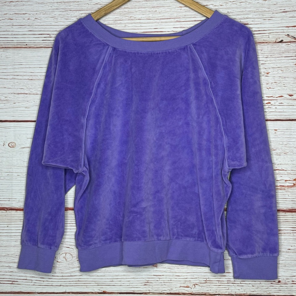 NWT Suzie Suzi Kondi The Saba Raglan Top in Velour Dusty Lavender Sz M